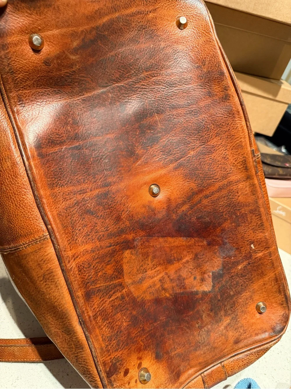 Tangaroa Leather Weekender Bag - Brown